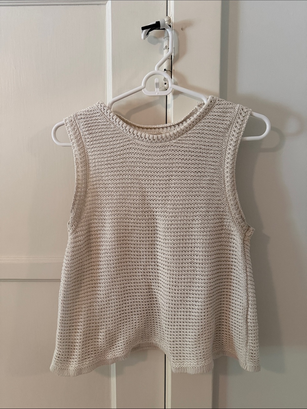 Everlane Cream Knit Sleeveless Tank